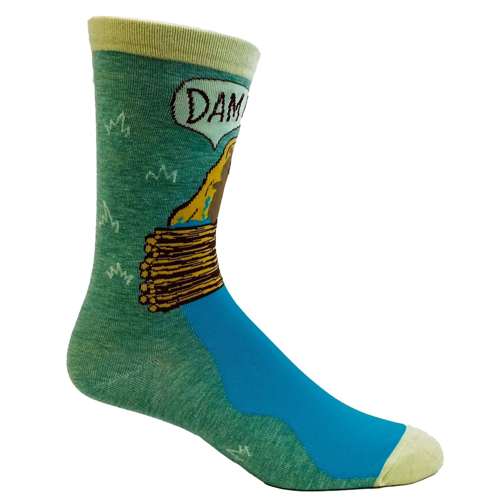 Men’s Dam It Socks Funny Beaver Dam Camping Novelty Graphic Footwear