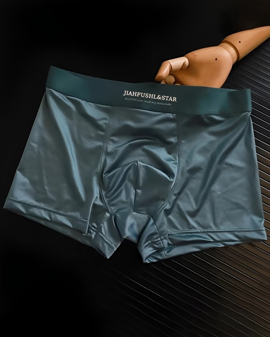 4PCS Men’s Ice Silk Underwear Breathable Boxer Shorts Seamless Satin Soft Briefs