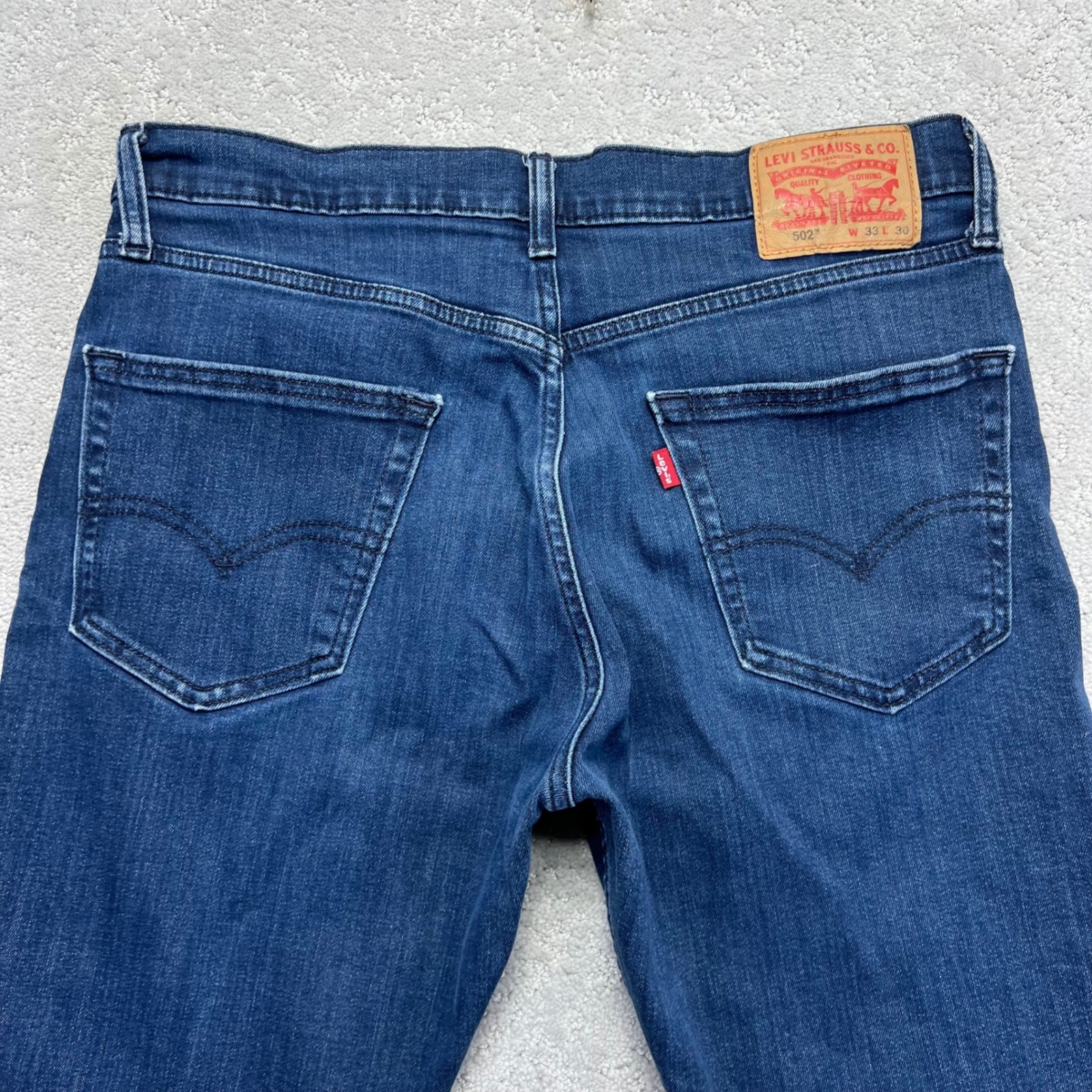 Levis 502 Jeans 33×30(34×28) Regular Taper Blue Denim Stretch All Seasons Tech
