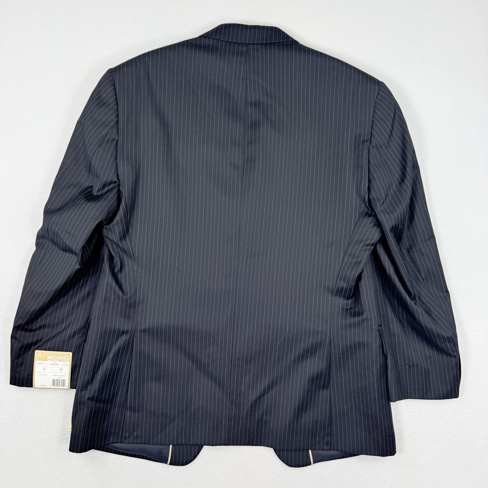 Michael Kors Pinstripe Suit Jacket Size 40-Short Mens Navy NWT