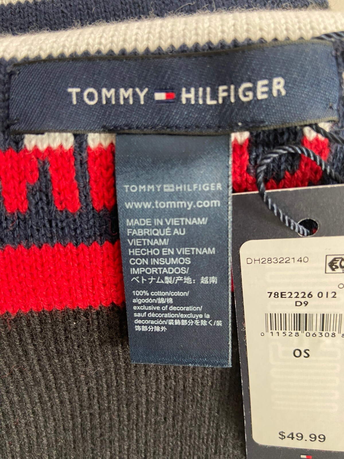 Tommy Hilfiger Winter Scarf Neck Warmer Logo Red White Blue Buyer’s Choice New