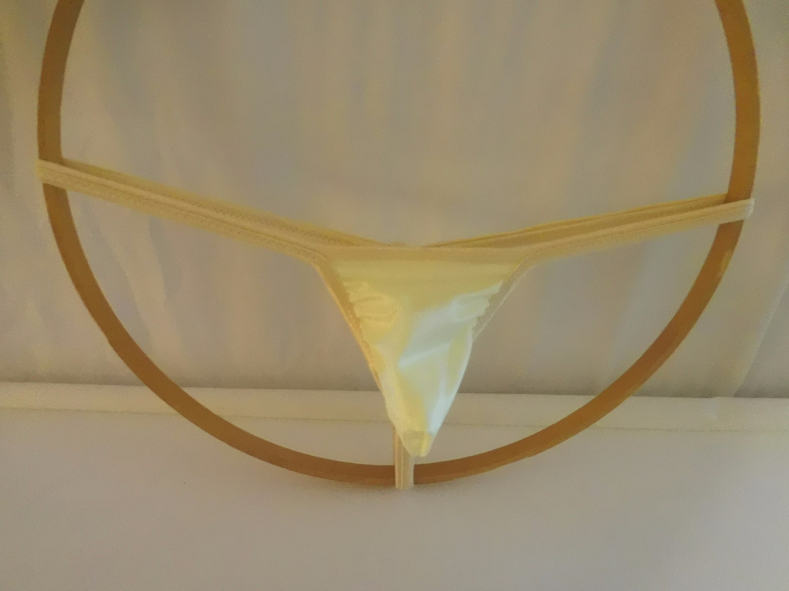 Men’s G String Thong Micro Back Choice, yellow spandex made in USA 1 day ship