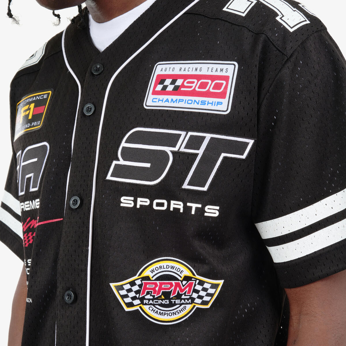 COPPER RIVET RACING BASEBALL JERSEY w/ MATCHING SHORT (BLACK)