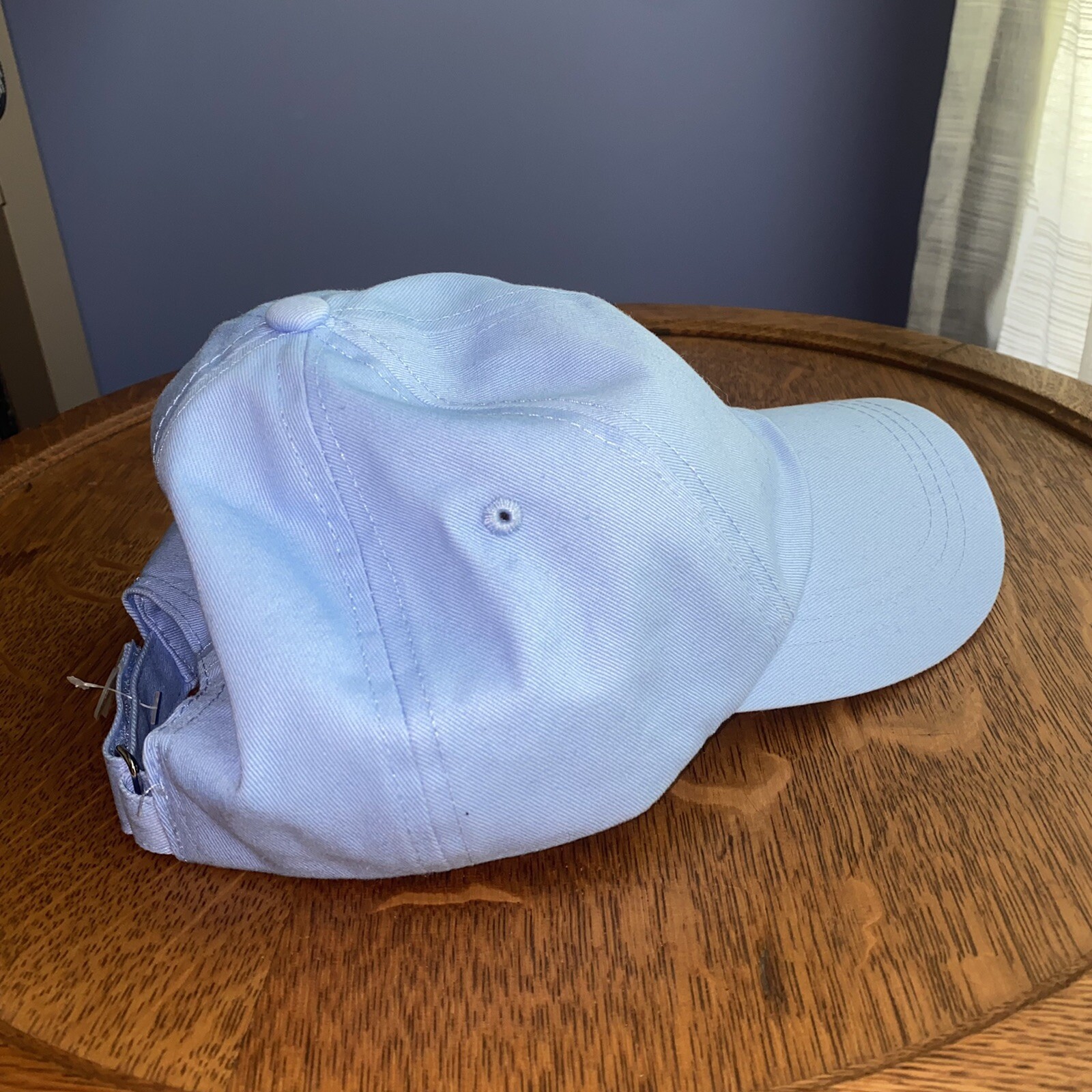 Baja Blue Ball Cap Hat Plain Adjustable Solid Color Basic OSFM Light Blue