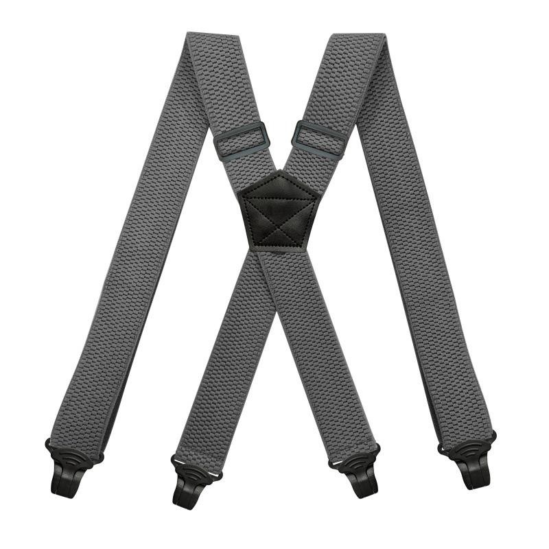 Heavy Duty Suspenders for Men Work Biker Outdoor 3.8cm Wide X-Back with4