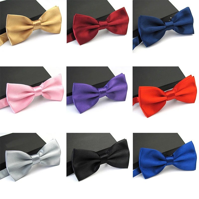 Mens Pre-tied Satin Bow Tie Adjustable Formal Tuxedo Wedding Party Necktie New
