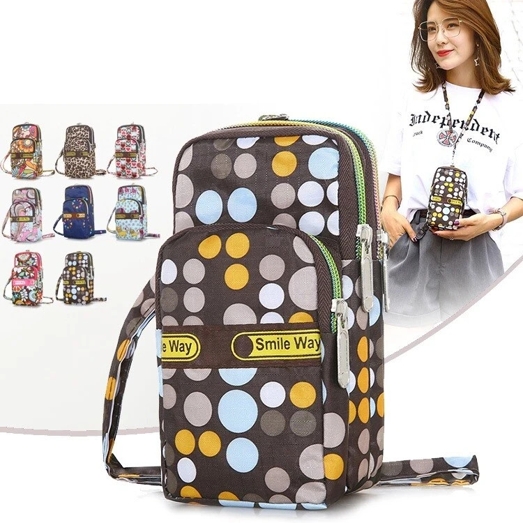 Smile Way Everyday Use Organizer Arm Band Cross Body Strap Purse Travel Bag