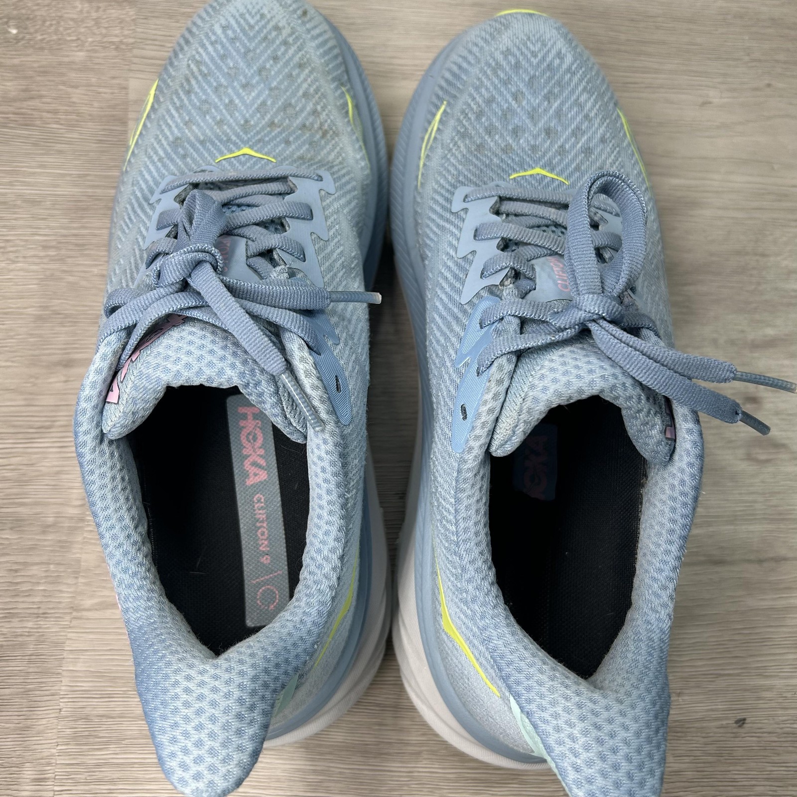Hoka One One Clifton 9 Running Shoes Womens Size 8.5 Blue Cushioned 1127896 DNK