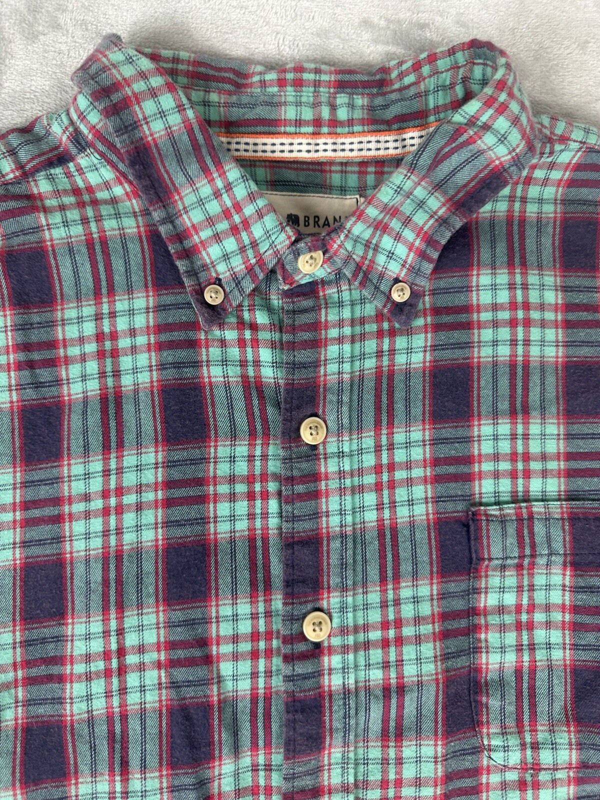The Normal Brand Shirt Mens XL Long Sleeve Plaid Flannel Button Up Shirt Casual