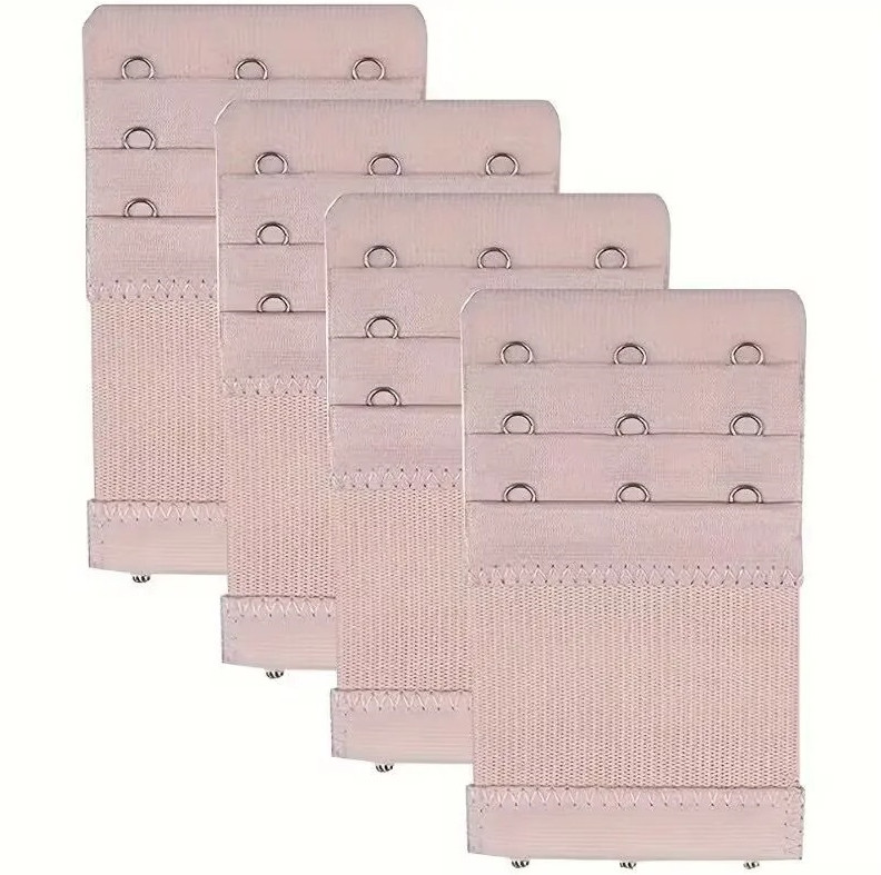 4pcs Adjustable 3 Hook Bra Strap Extender Comfortable Bra Clips – NEW