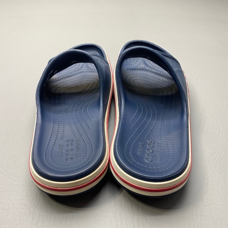 Crocs Adult Bayaband Slide Classic Women’s 12 Men’s 10 Navy Blue Red 1523