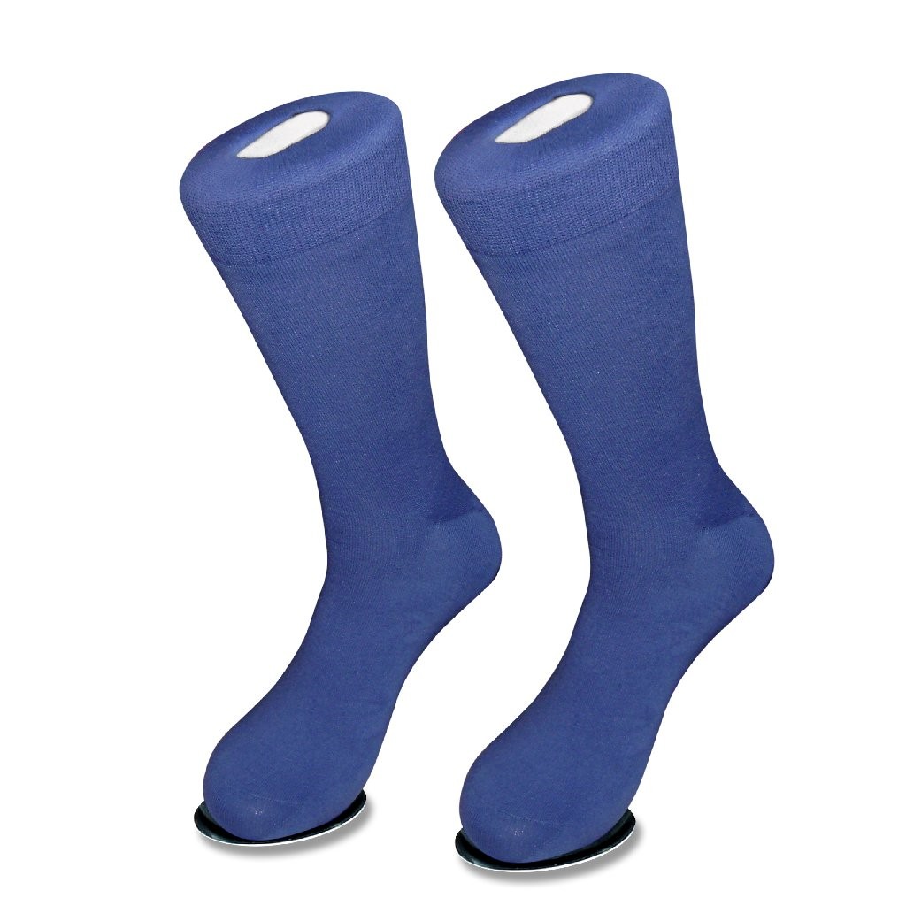 6 Pair of Biagio Solid ROYAL BLUE Color Mens COTTON Dress SOCKS