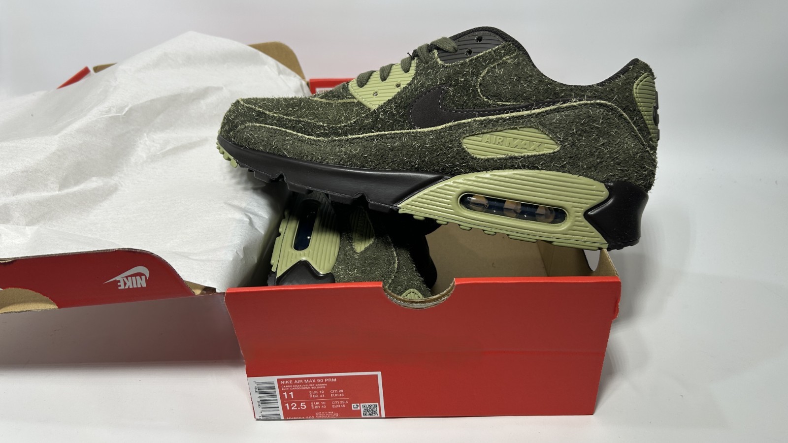 Nike Air Max 90 Premium Skunk Men’s Size 11 Cargo Khaki HV6663-300