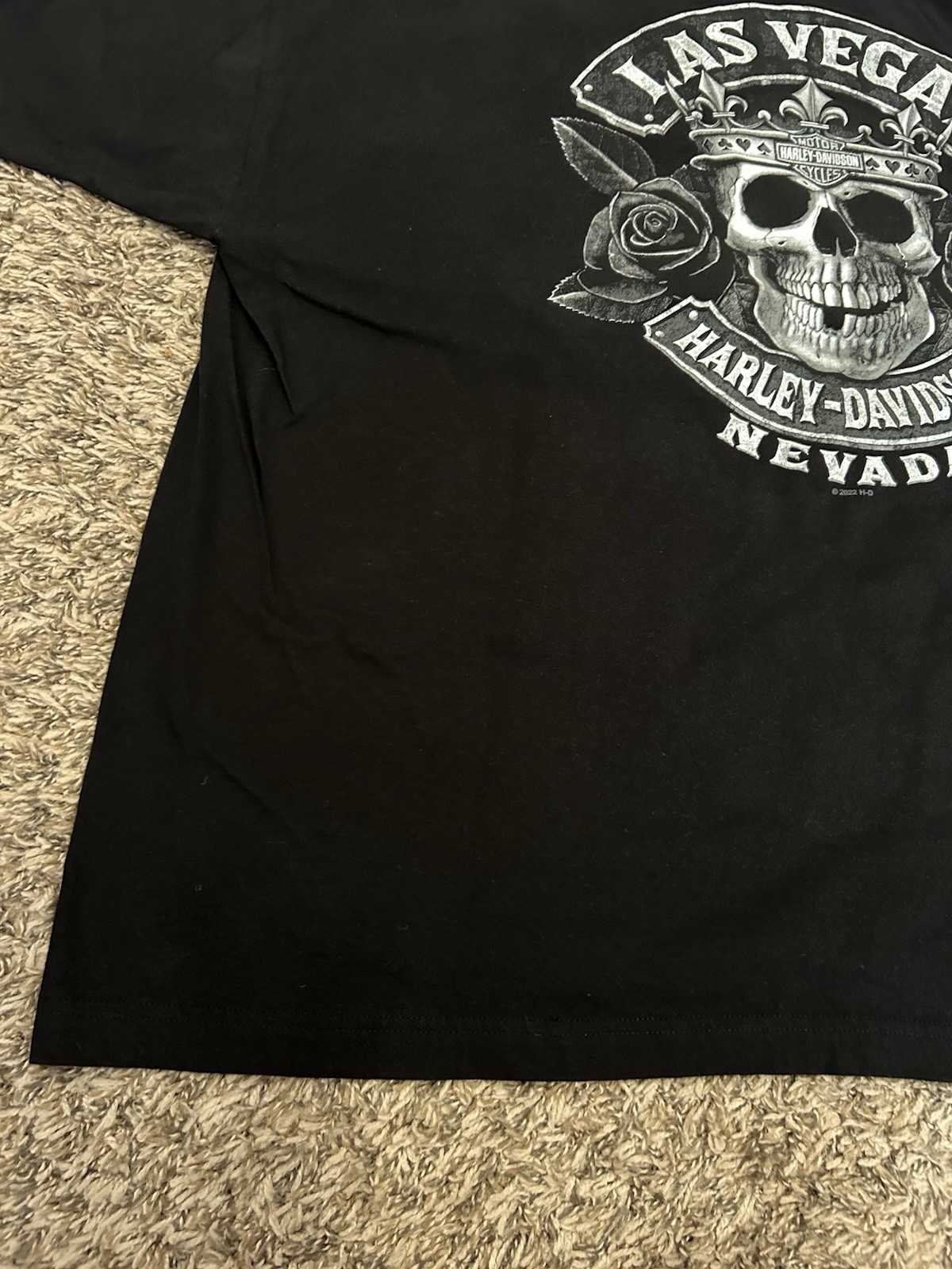 Harley Davidson T-Shirt Size 3XL Las Vegas Biker Skull Roses Raiders