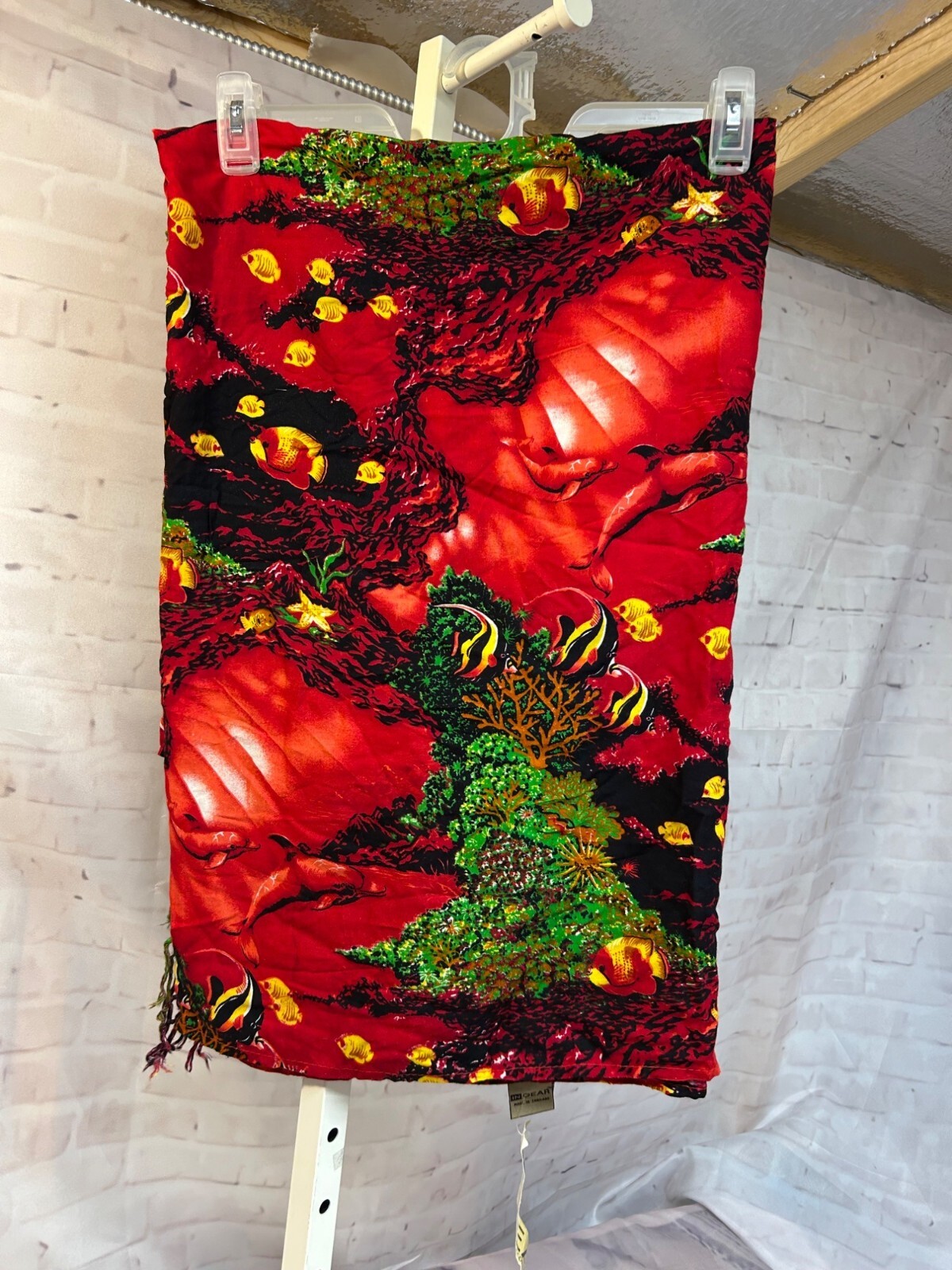 Underwater Fish Dolphin Print Sarong Wrap Beach Cover Up Red Sea Life Design New