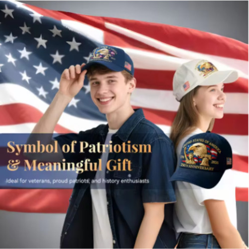 Baseball Cap USA 250th Anniversary Eagle Print Hat Washed Cotton Trucker Unisex