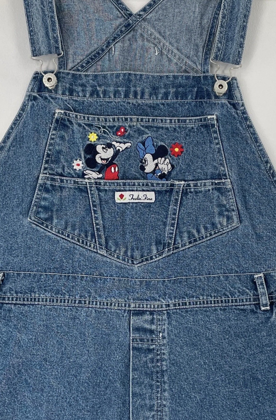 Vintage 90s Disney Mickey & Co 2000s Denim Shortall Overall Shorts Plus Size 22W