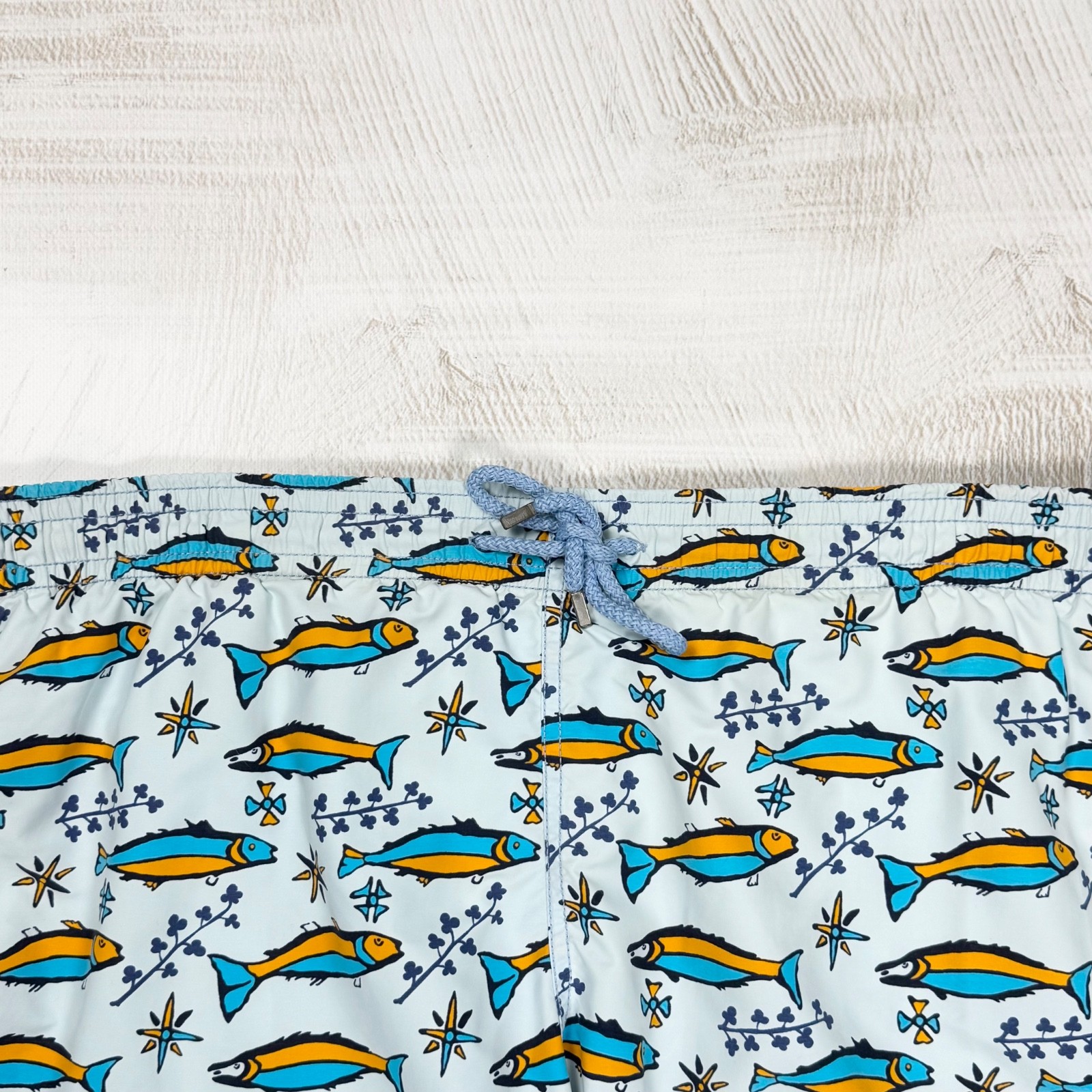 Vilebrequin Men’s Luxury Moorea Fish Print Blue Swim Shorts Trunks Size XXL