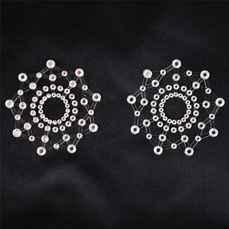 Pair Of Rhinestone Nipple Pasties Mandala Beads Sexy Cover Breast (2 Count)