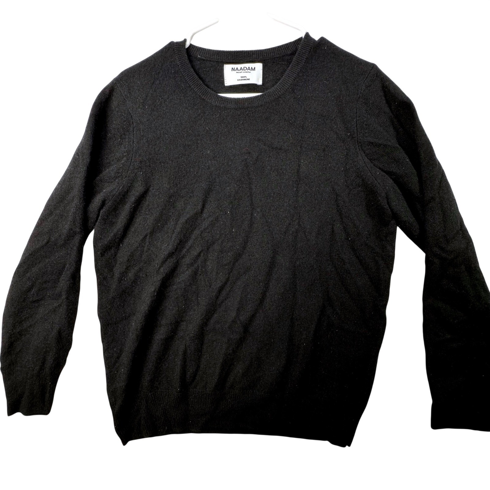 Naadam Cashmere Sweater Womens Large Black Long Sleeve Crew Neck Quiet Luxury