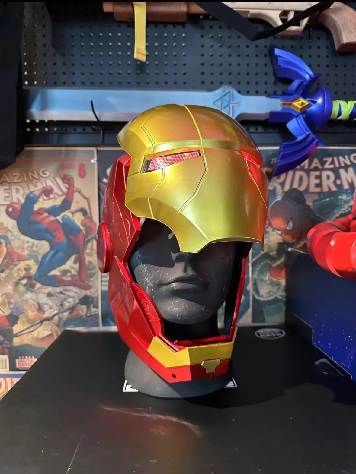 Iron Hero Electronic Helmet Wearable Auto Opening Mask LED Cosplay Adult