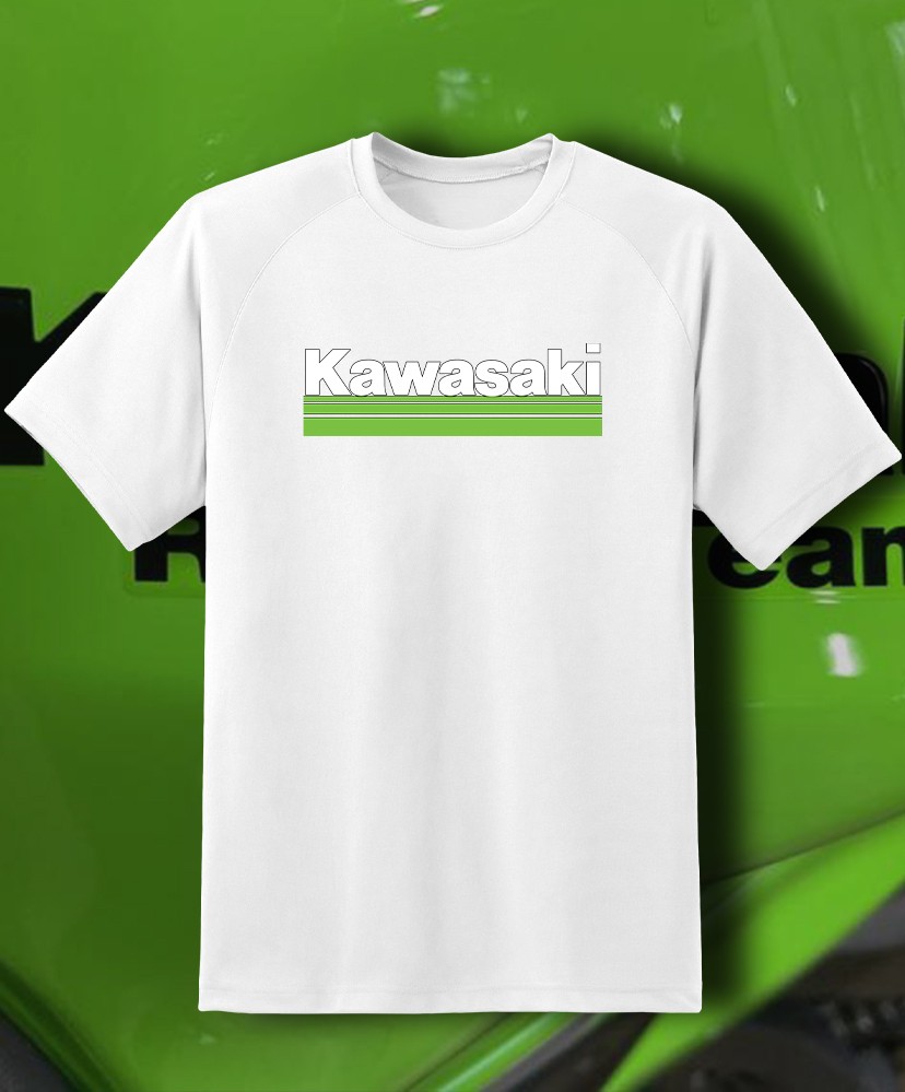 KAWASAKI Main Logo T-SHIRT GREEN Racing Ninja Motorcycle Motor Bike Fast Ship!
