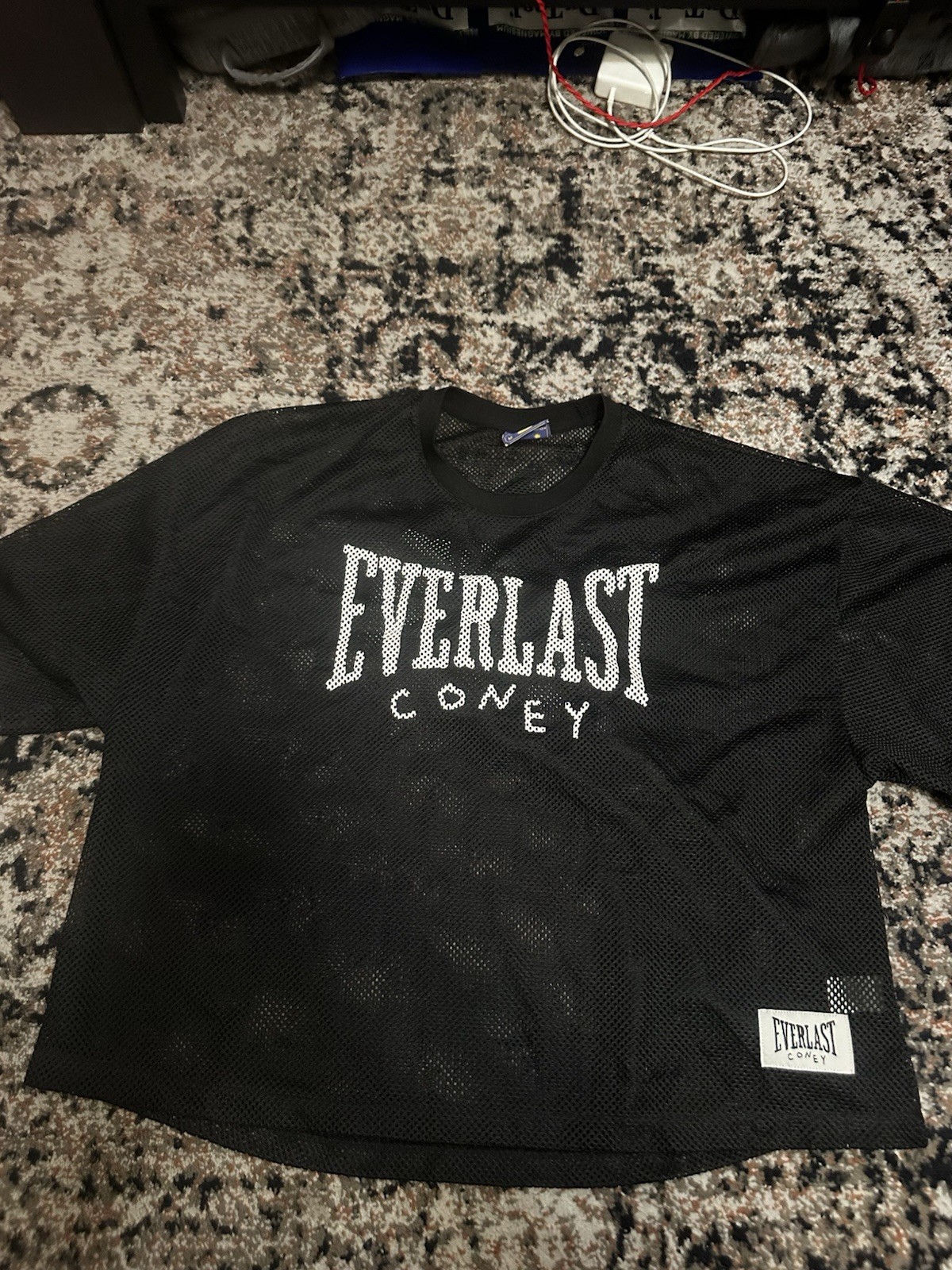 Everlast Coney Island Picnic Graphic Mesh Jersey T-Shirt Black Men’s M
