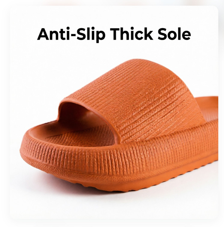 Thick Sole Slippers Size 36 US 5.5-6 Non-Slip House Shoes for Women Indoor