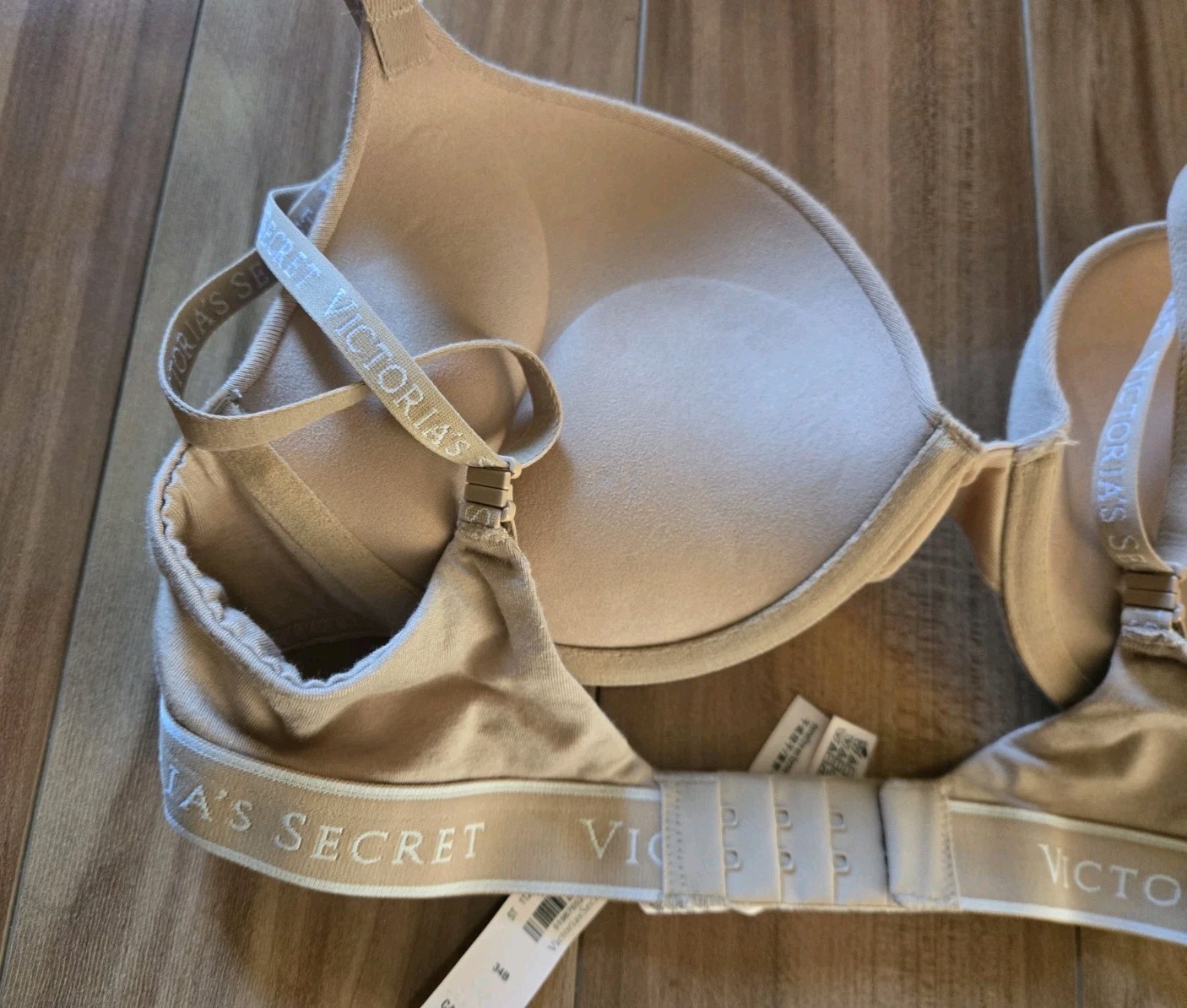 NWT Victorias Secret bombshell add 2 cups T-Shirt padded bra Heather Nude 34B