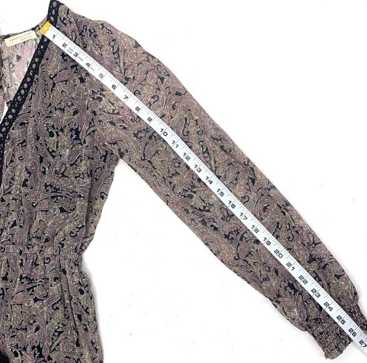 Lovestitch Women Small Maxi Dress Paisley Victorian Chiffon Tassels Sheer Boho