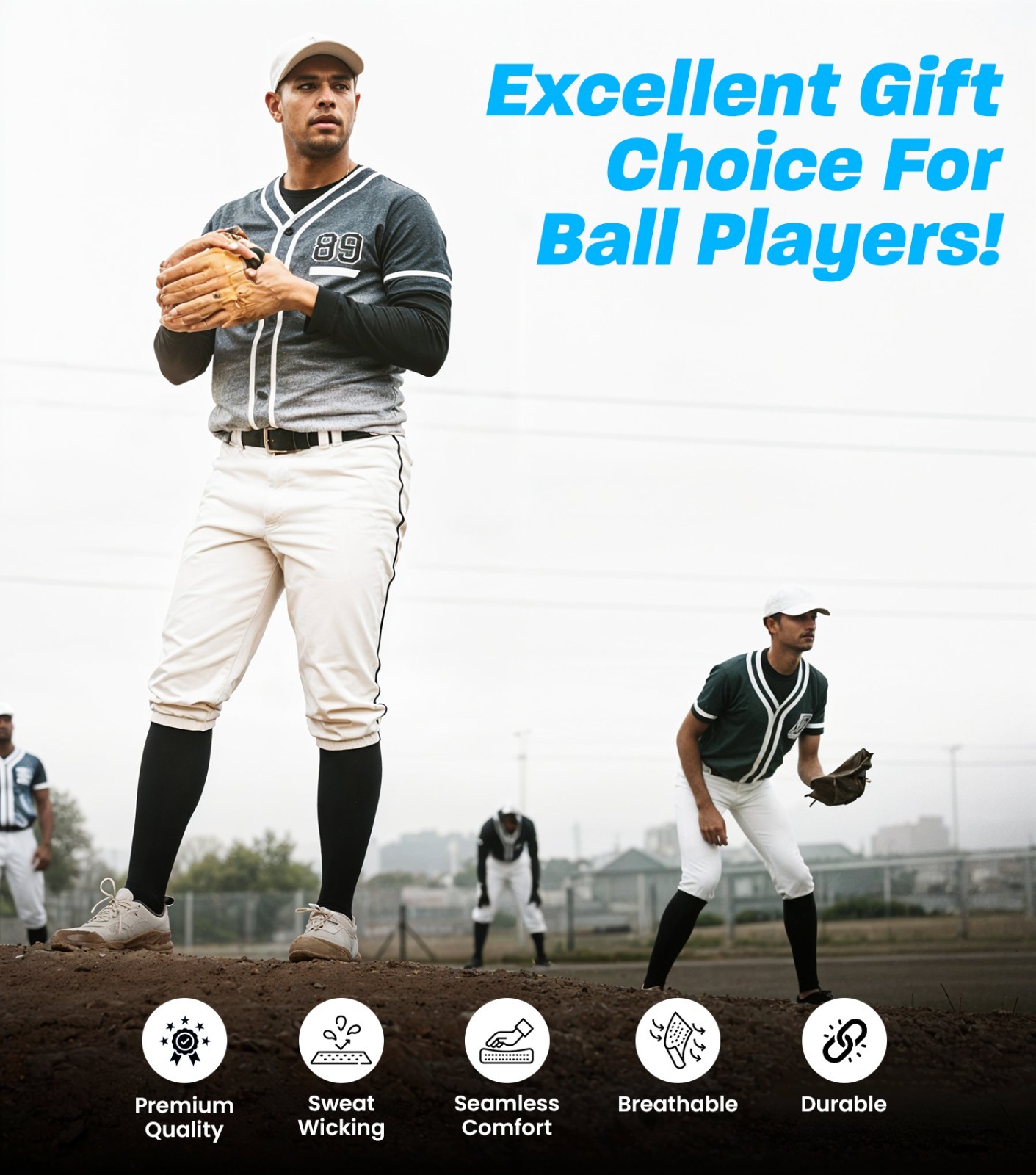 Exxact Sports Baseball/Softball Socks and Belt Combo, Adult & Youth Sizes