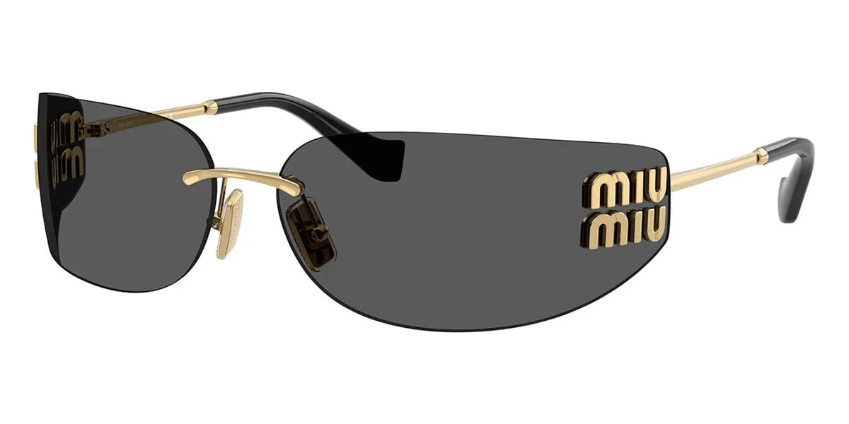 MIU MIU MU A51S 5AK5S0 Gold Grey Women’s 75 MM Sunglasses