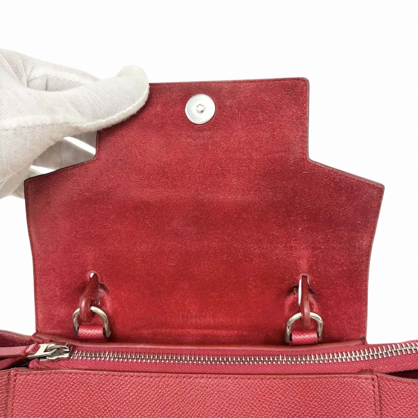 Celine Belt Bag Micro Red Grained Leather Hand Bag 189153 Women