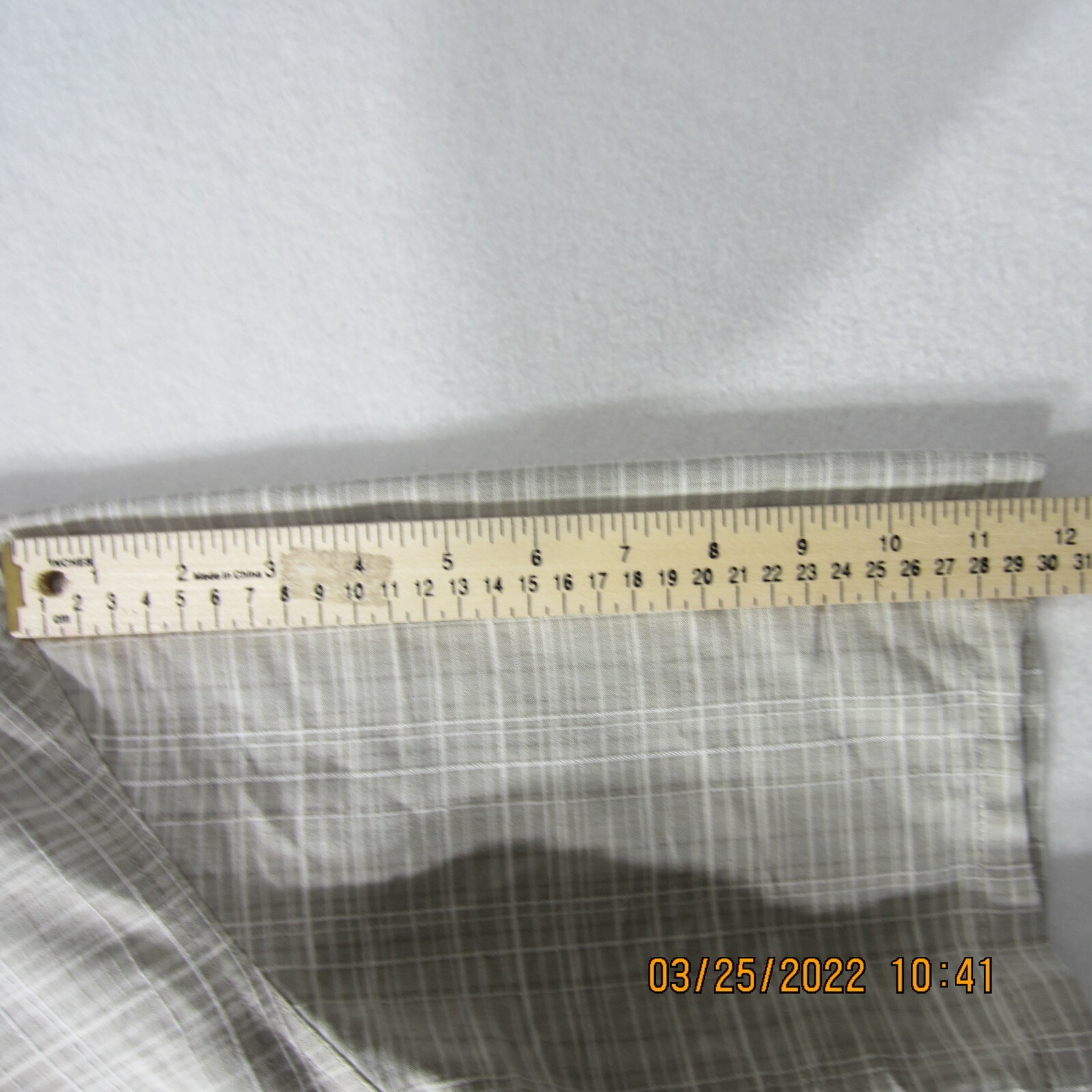 Palm Beach Shirt 2XL XXL Beige White Plaid Button Up Pocket Outdoor Casual Men