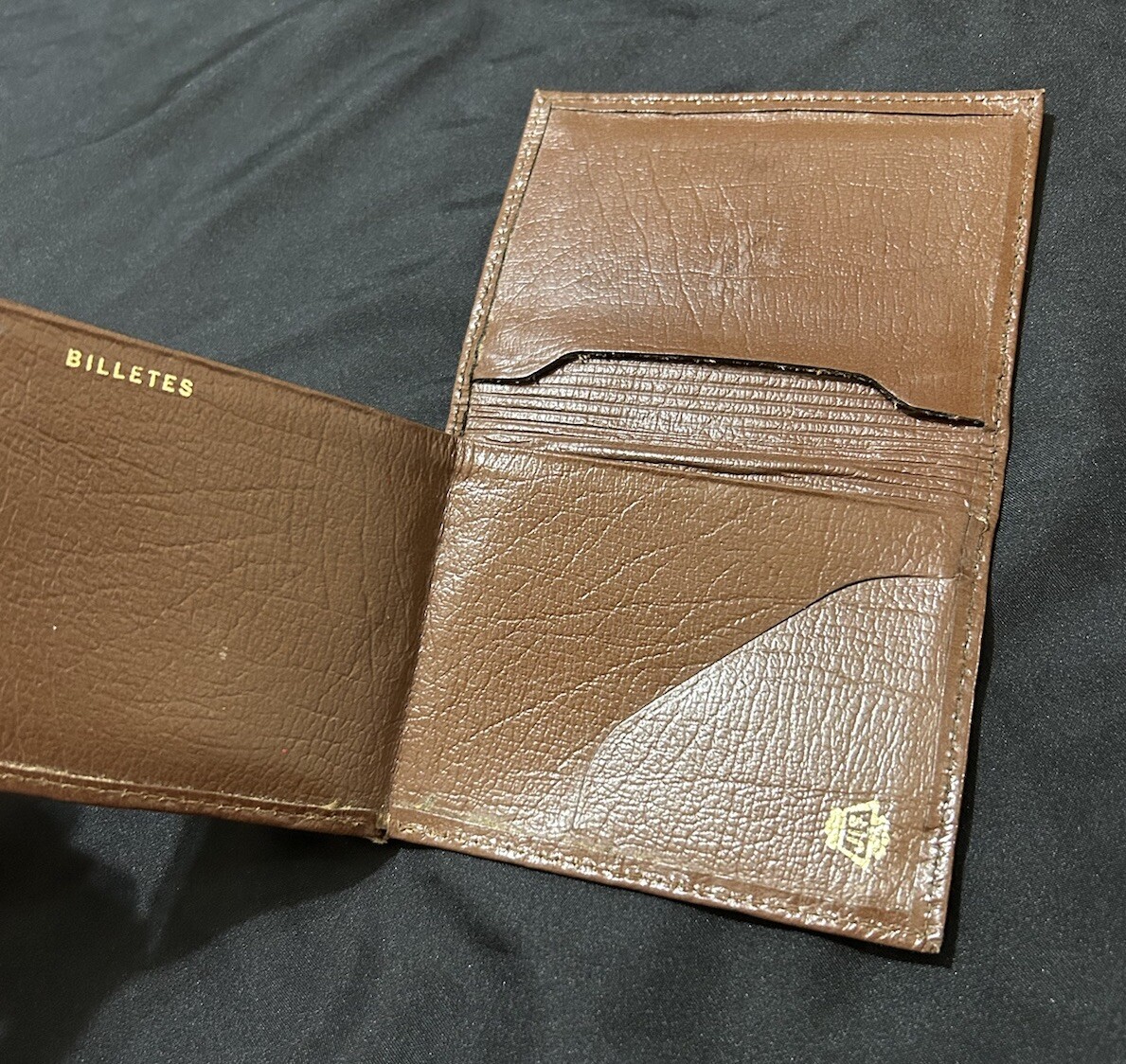 JIF Trifold Slim Fold Wallet Men Leather Brown Multiple Compartments Sleek Thin