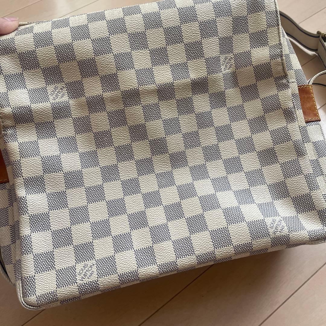 Auth LOUIS VUITTON Damier Azur Naviglio Shoulder Bag Used