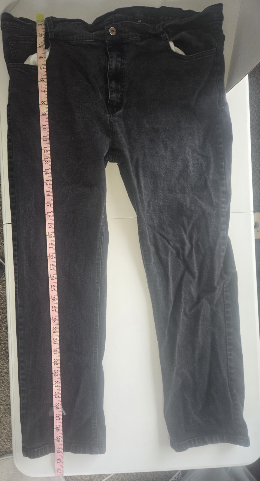 Mens size 48 faded black denim jeans.