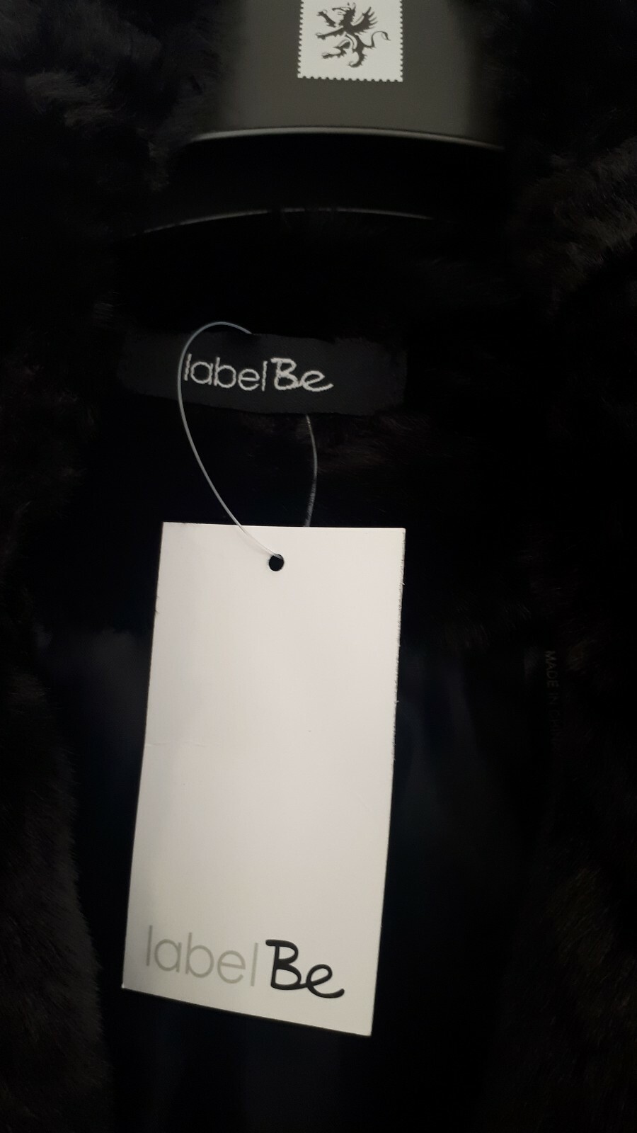 BNWT UK16 Black Faux Fur Coat Jacket Vegan Punk Goth RRP £99 Machine Washable