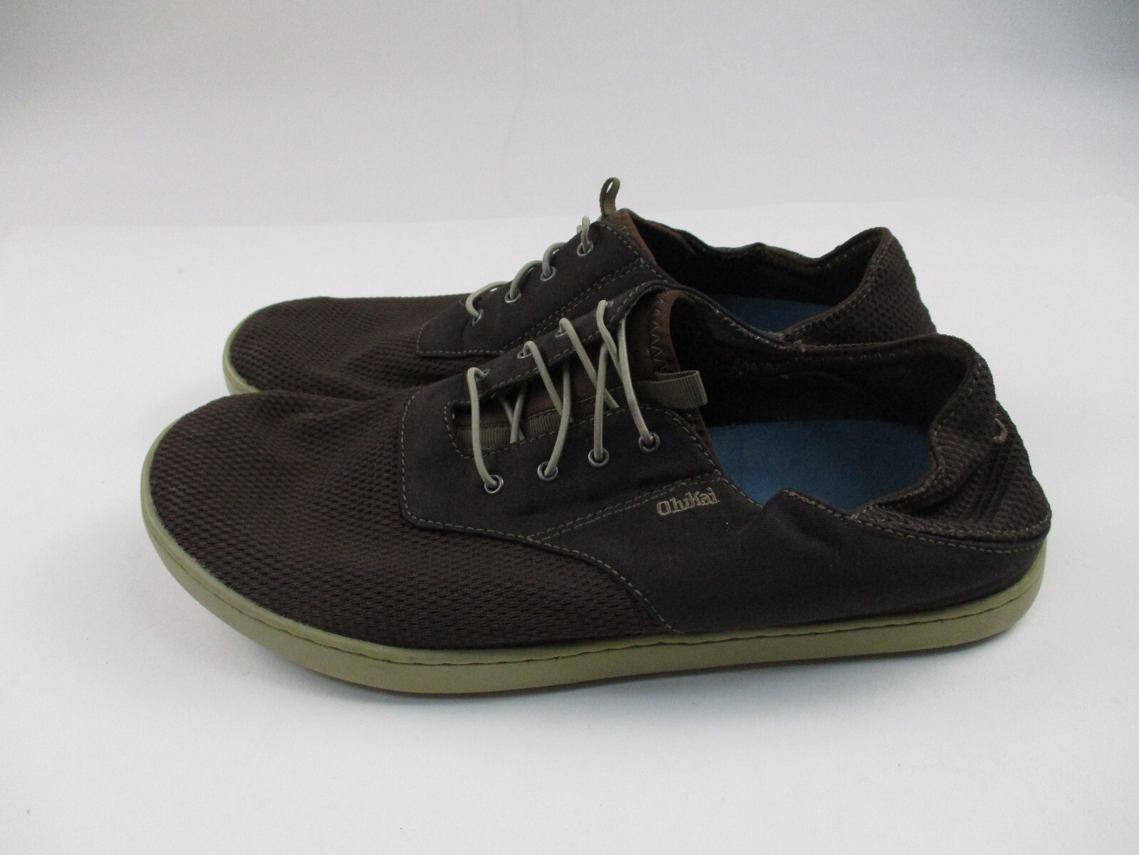 OluKai Men’s Nohea Moku Boat Shoes Mens 11 Brown Low Top Lace Up