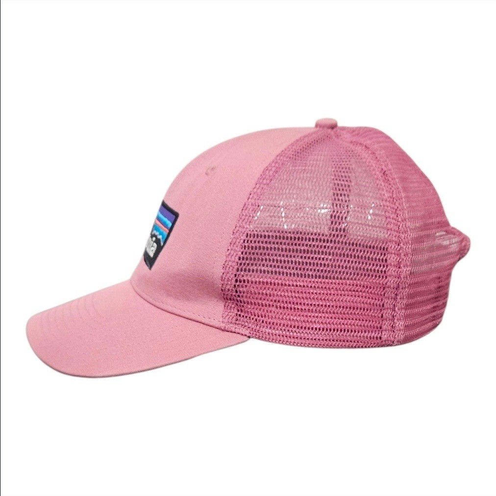 Patagonia P-6 Logo LoPro Trucker Hat Pink Mesh Snapback Cap