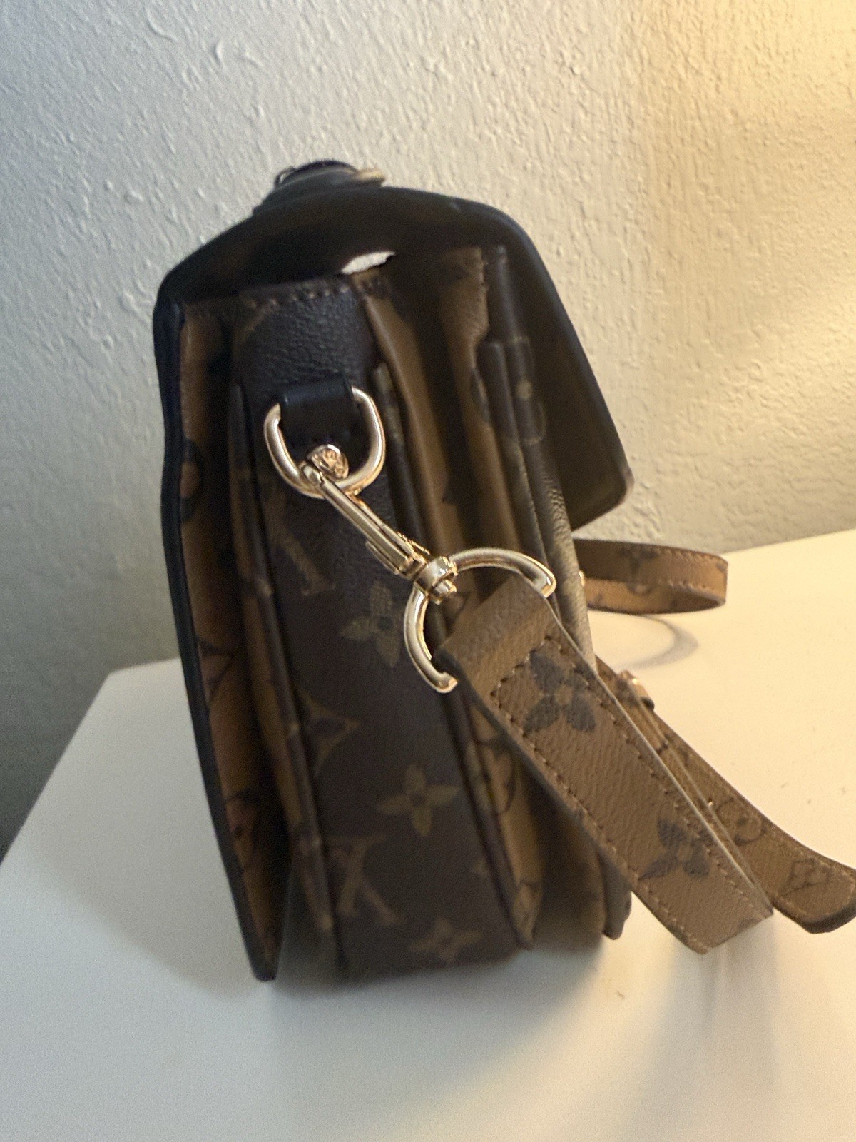 Louis Vuitton Monogram Pochette Metis Brown Top Handle Crossbody Adjustable