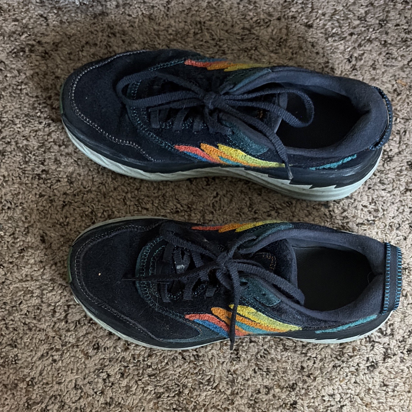 Hoka One One Bondi L Embroidery – Outer Space/Atlantis Blue Suede Sneaker