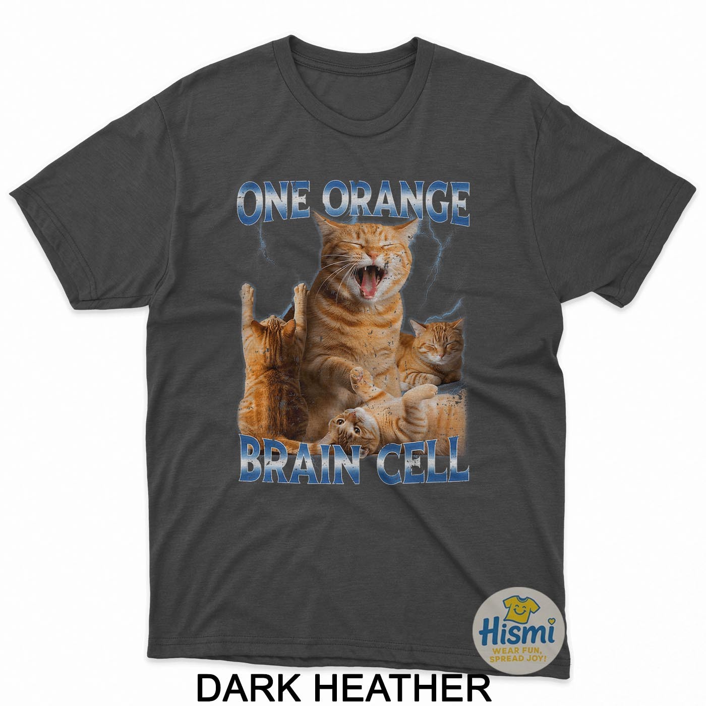 One Orange Brain Cell Funny Cat Meme Quirky Humor T-Shirt