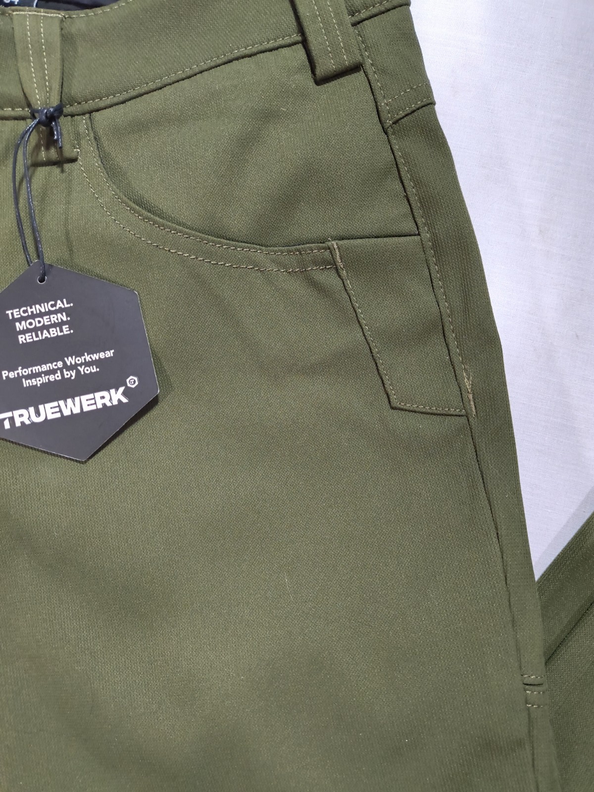 Truewerk EDO Work Pant Size 34 Xlong Olive Night Green BRAND NEW WITH TAGS Pants
