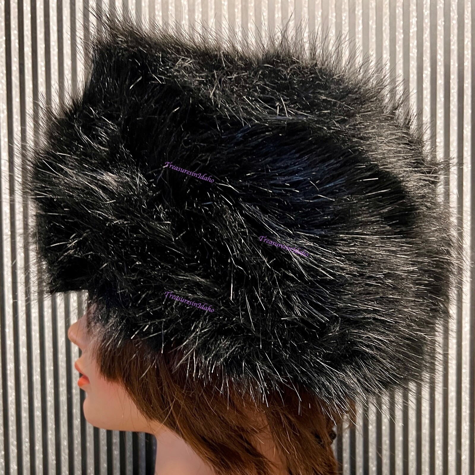 Winter Faux Fur Cossack Hat Warm Fluffy Lady Russian Style Cap 100% Vicose