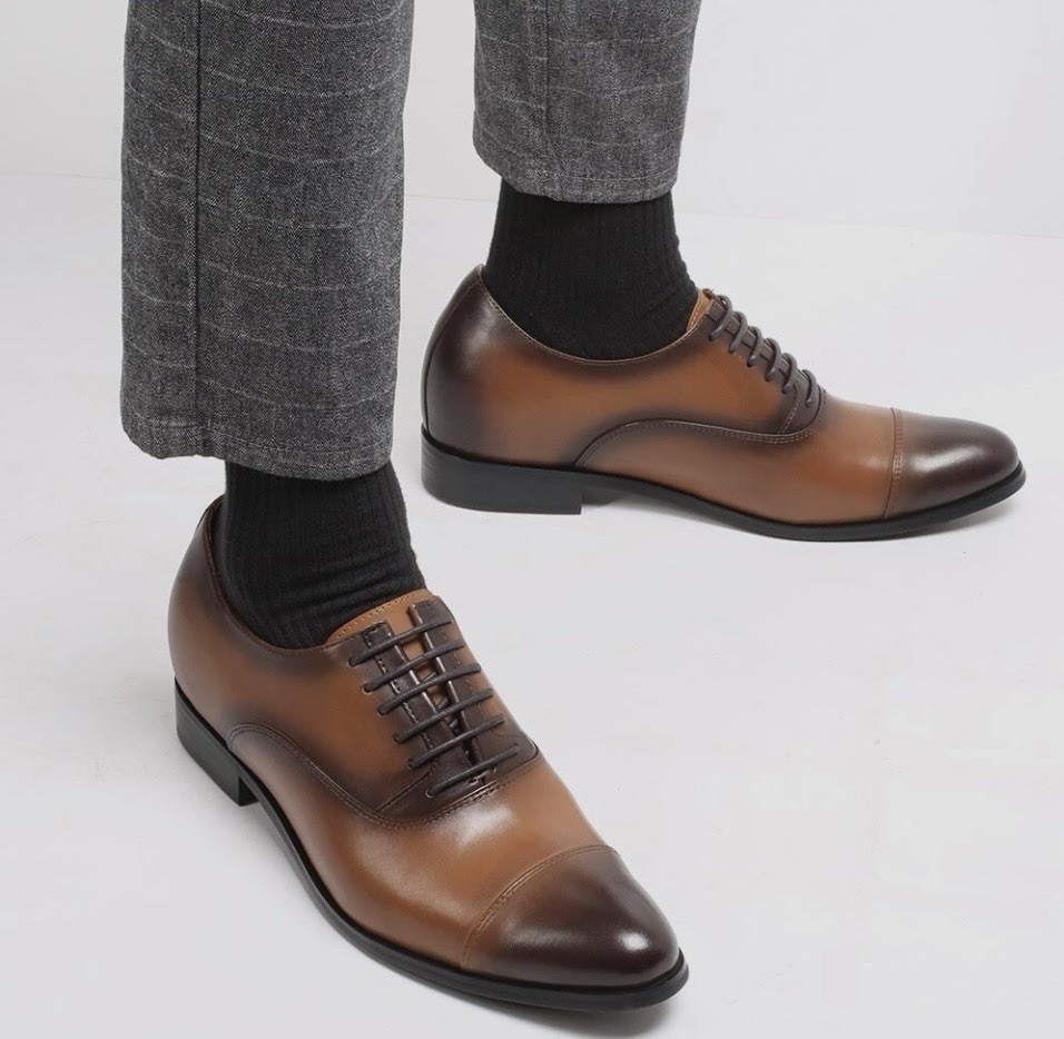 ChamARIPA Men’s Oxford Dress Shoes Size 40 EU Brown Leather Worn Once