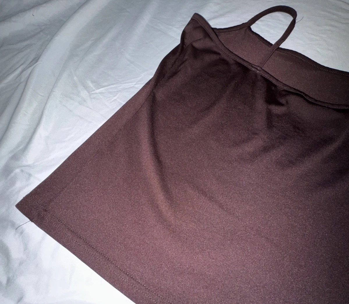 Angel Size 14 Brown Polyester/Spandex Spaghetti Straps Tank Top