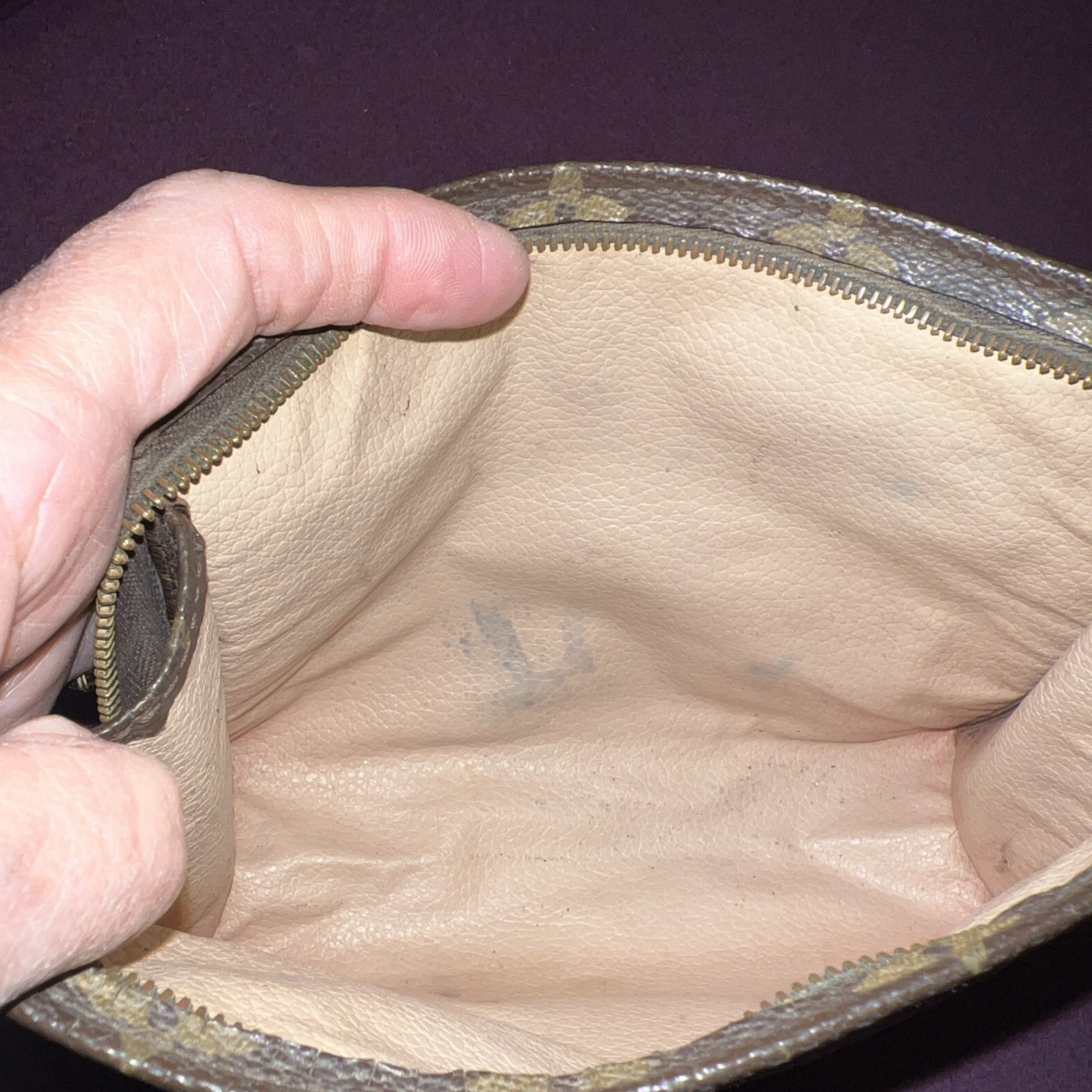 Louis Vuitton Vintage Monogram cosmetic pouch 7.5”