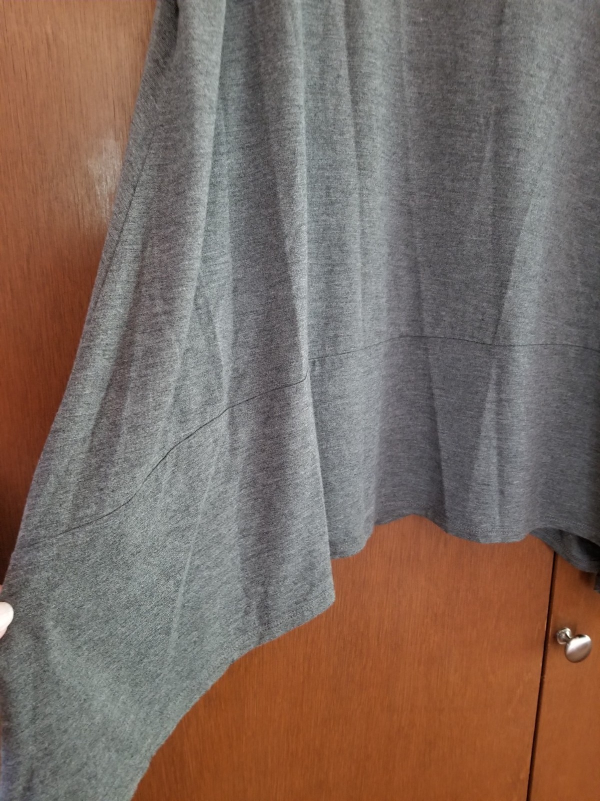 LOGO Lori Goldstein V-Neck Button Front Sharkbite Vest, Gray, Women’s Plus Size
