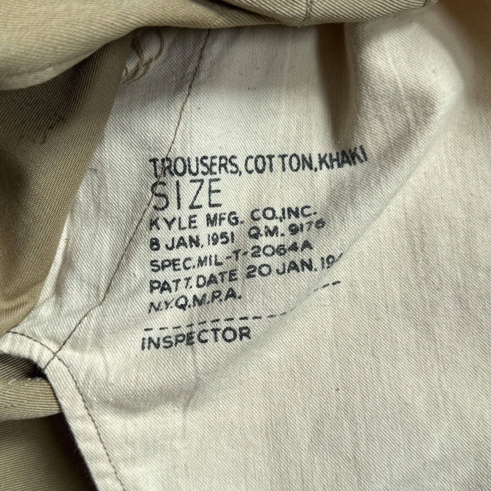 Vintage 50’s US Military Button Fly Khaki Pants Trousers Measured 35×28 Chinos